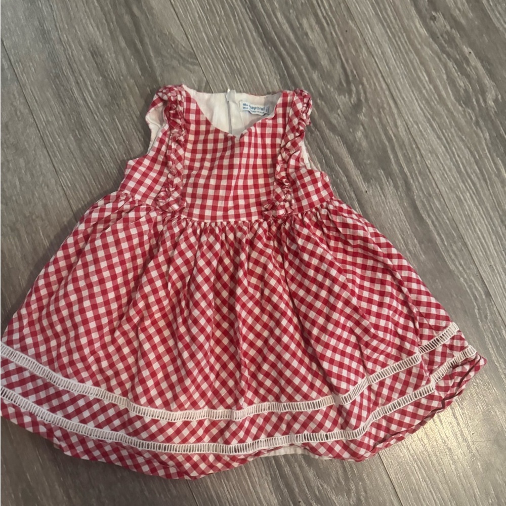 18M Mayoral Red and White Gingham Dress
